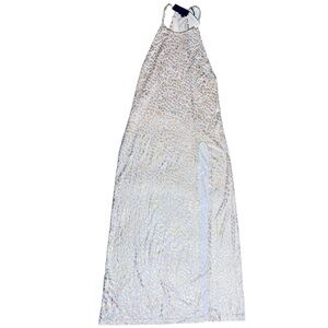 Kendall & Kylie White and Gold Halter Dress